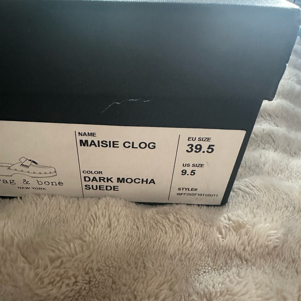 Rag & Bone Maisie Suede Clogs – Dark Mocha – Size 9.5 – NIB - Picture 11 of 12